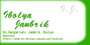 ibolya jambrik business card